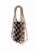 Copper Rhinestone Handwoven Mobile Bag