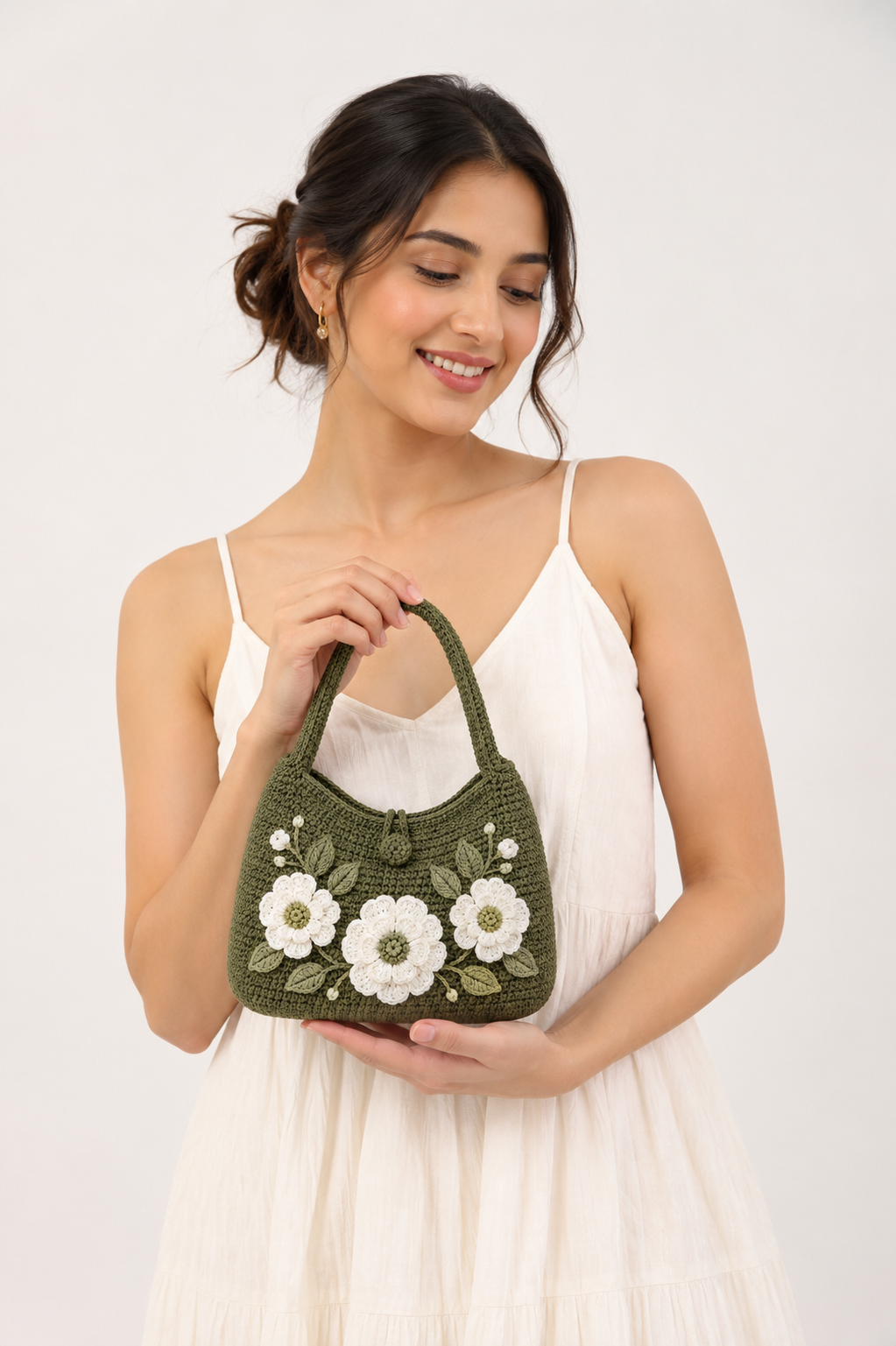 Crochet Flower Shoulder Bag
