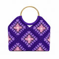 crystal beaded granny square crochet handbag