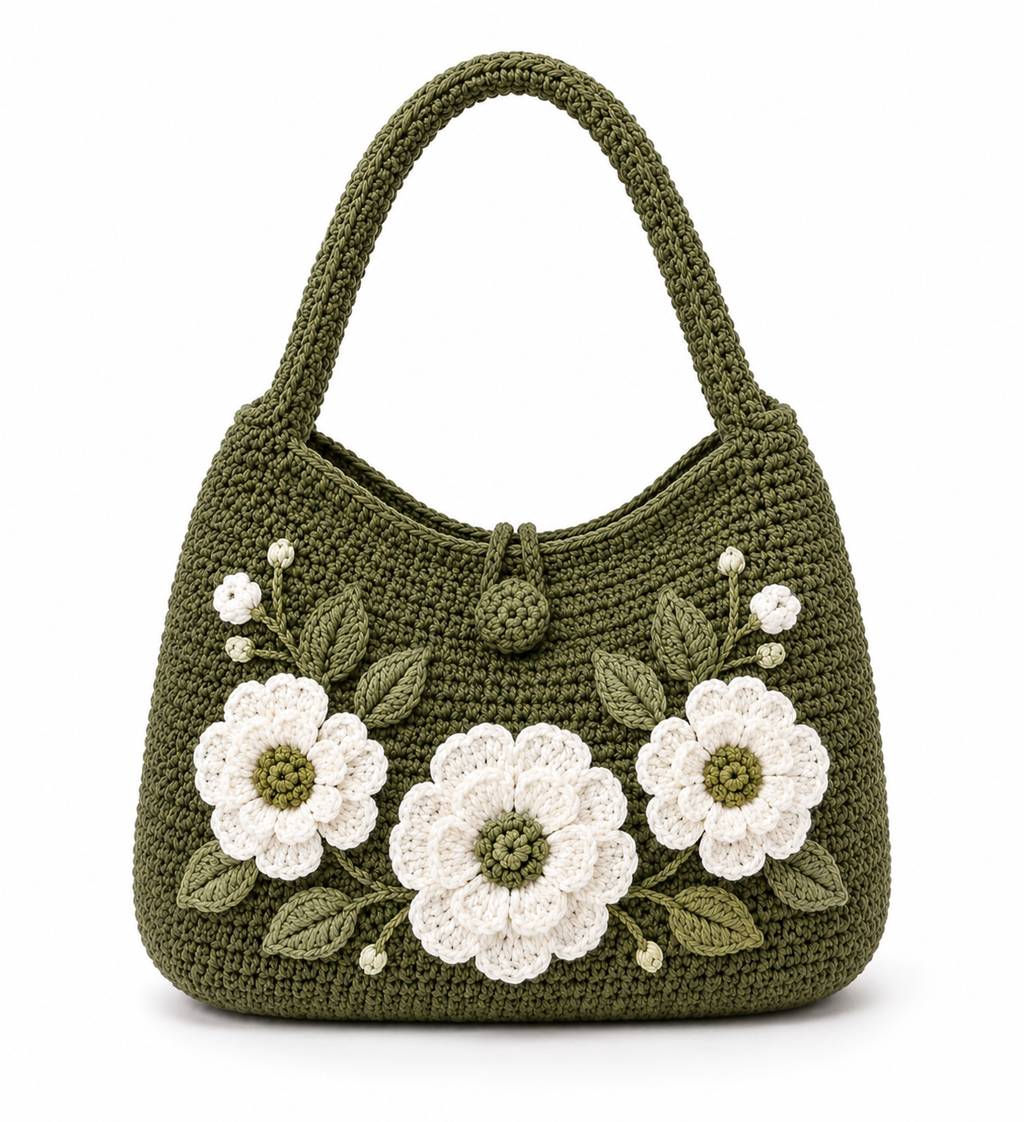 Crochet Flower Shoulder Bag
