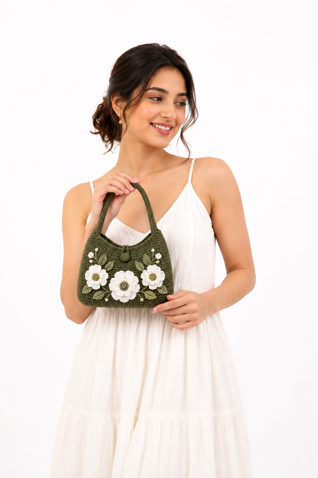 Crochet Flower Shoulder Bag